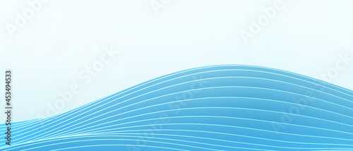 Abstract Background. Geometric shapes and Wave Origami Paper art for different with goals on blue. banner, Copy Space,poster-3d Rendering