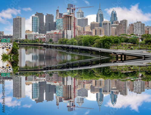 Unique mirror view and reflection of Philadelphia