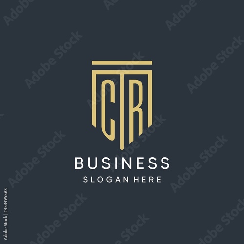 CR monogram with modern and luxury shield shape design style