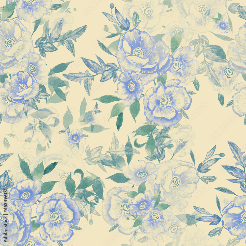Fototapeta premium seamless pattern abstracts floral composition