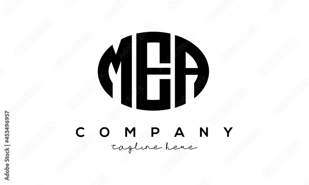 MEA three Letters creative circle logo design MEA three Letters creative circle logo design
