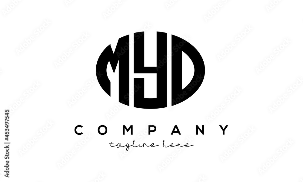 MYD three Letters creative circle logo design - obrazy, fototapety, plakaty 