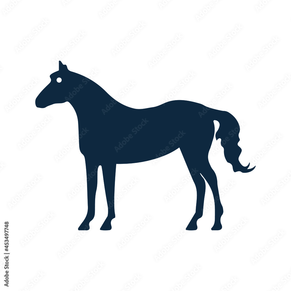 Fototapeta premium Horse, animal, mustang, race icon. Simple design.
