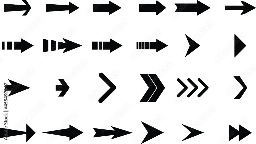 Arrows set of black icons, Arrow vector collection, Cursor. Modern ...