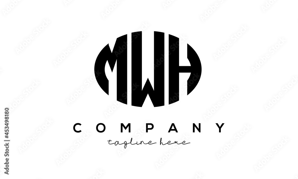 MWH three Letters creative circle logo design