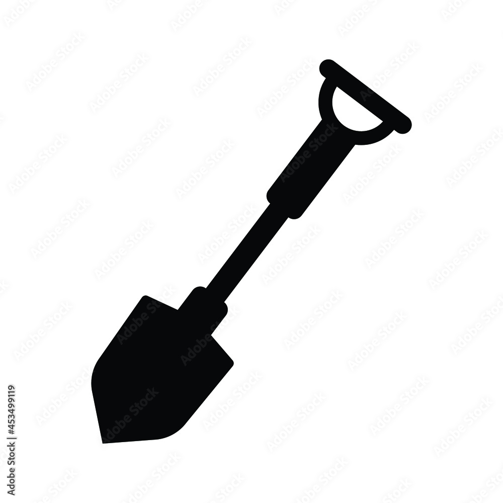 Shovel, scoop, tool, work icon. Black vector graphics. Shovel, scoop, tool, work icon. Black vector graphics.