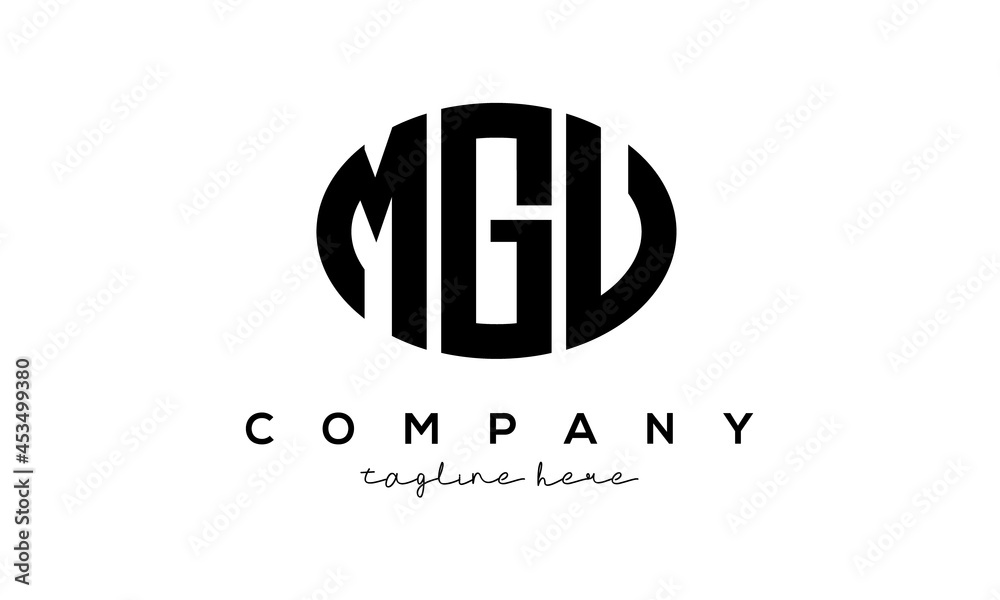 MGU three Letters creative circle logo design MGU three Letters creative circle logo design