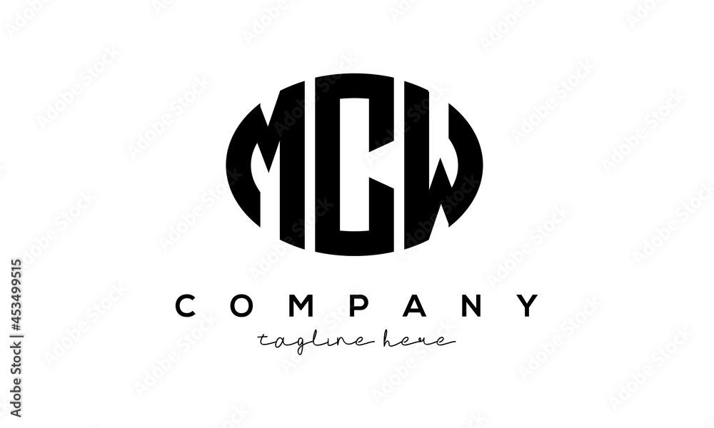 MCW three Letters creative circle logo design
