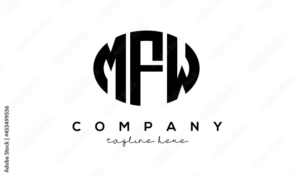 MFW three Letters creative circle logo design