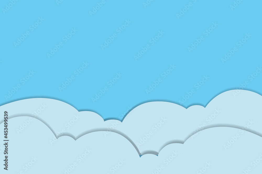 Paper style blue sky vector background