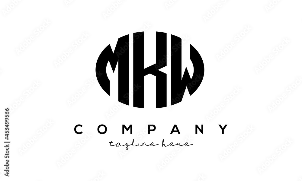 MKW three Letters creative circle logo design