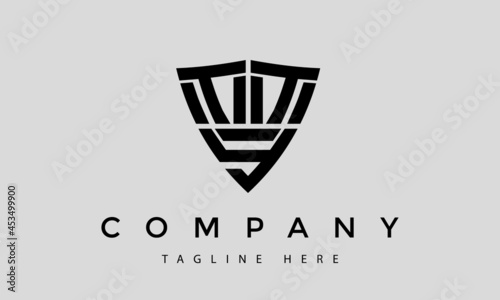 TTY letters creative logo with shield