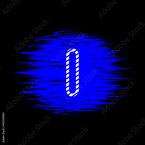 clipart icon letter i  and abstract blue brush stroke, simple, beautiful and cool vector graphic resource