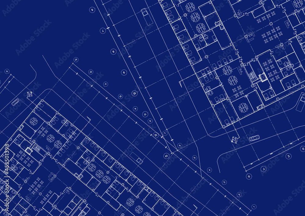 Floor plan designed building on the drawing.