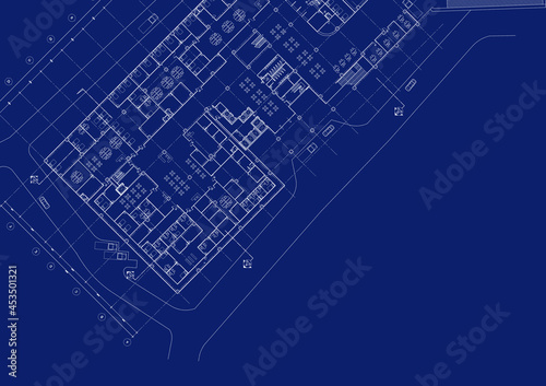 Floor plan designed building on the drawing.