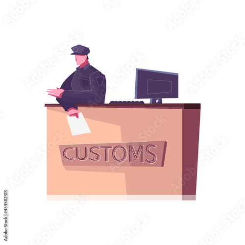 Customs Flat Illustration