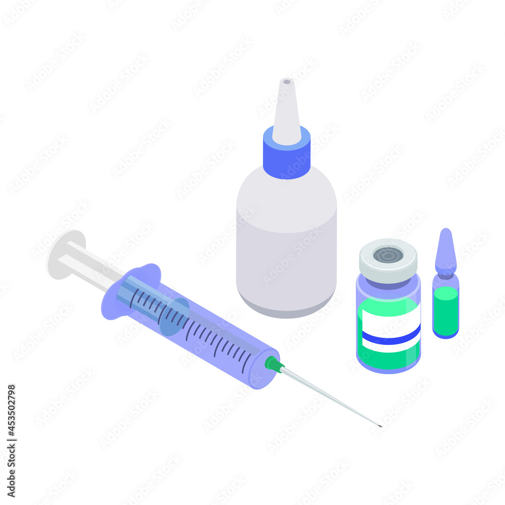 Vaccination Isometric Composition Vaccination Isometric Composition