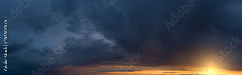  panorama sky. Beautiful cloud in the sunrise sky background. Sky banners background.