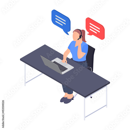 Call Center Isometric Icon