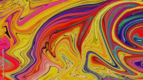 Colorful Abstract Modern Hand Painted Liquid Background Swirls Pattern Design