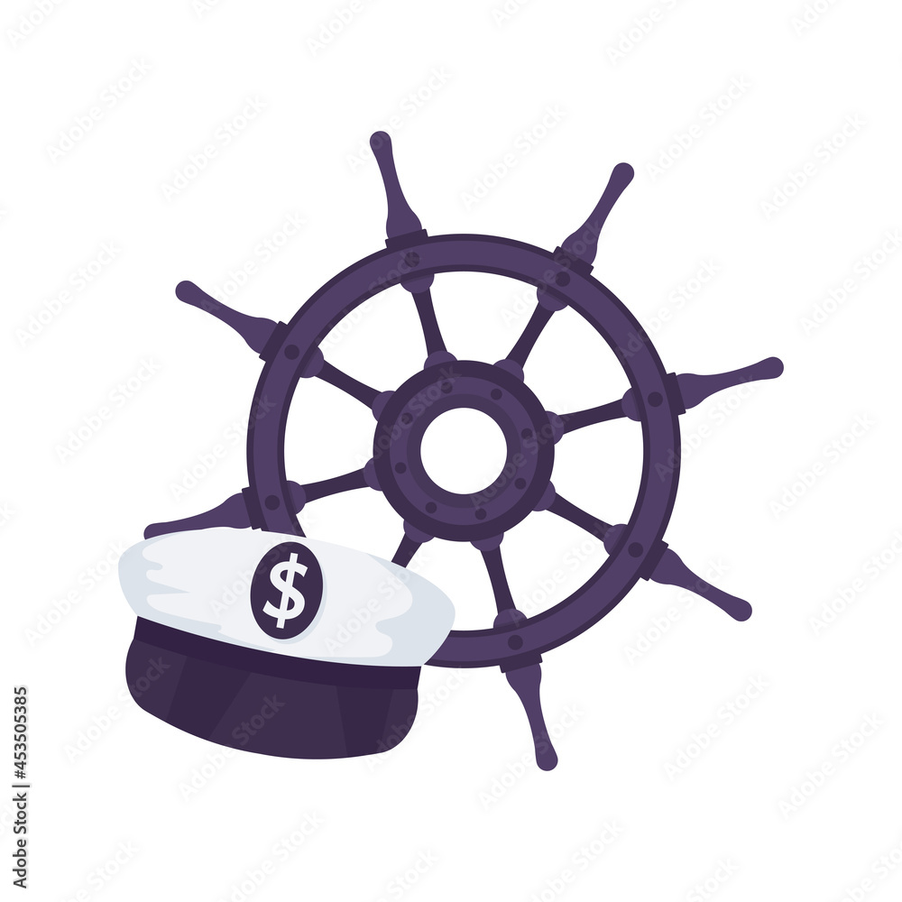 Obraz premium Ship Wheel Icon