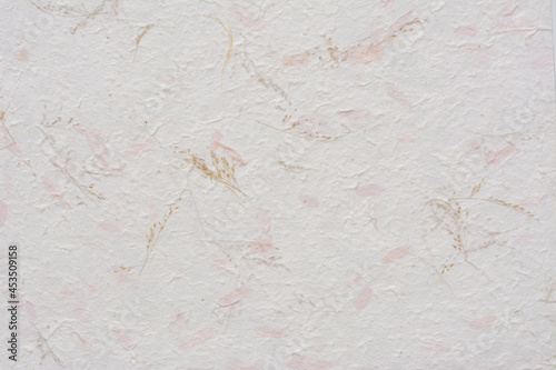 Mulberry paper pink dry flower and leaves texture background