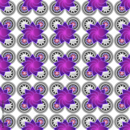 Brightly colored graphic flower pattern seamless design