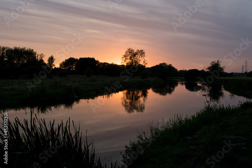 sunset over the river