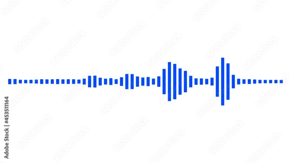Sound Or Voice Record Technology Pattern, Blue Audio Form Isolated On White