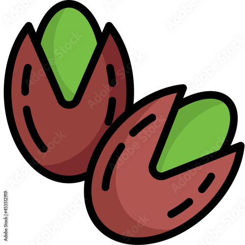 pistachio line icon