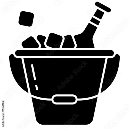ice bucket solid icon