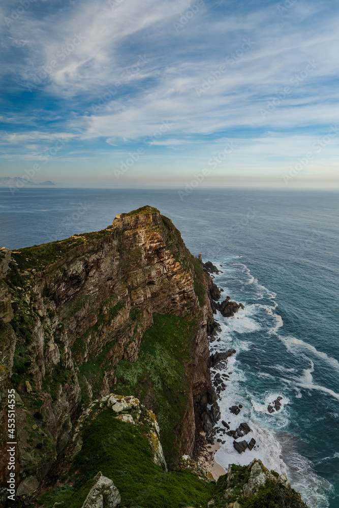 Cape Point mountain and atlantic ocean in Cape Town South Africa