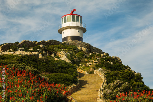 Cape Point lighthouse on top of the mpuntain cape town south africa
