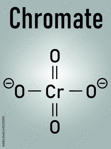 Skeletal formula of Chromate anion, chemical structure. photo