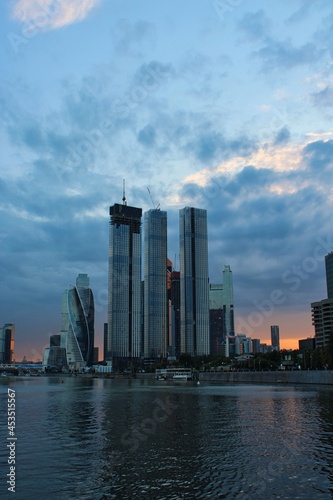 The modern skyline of Moscow  the capital city of Russia