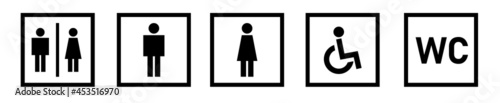 Photography Toilet icons vector set