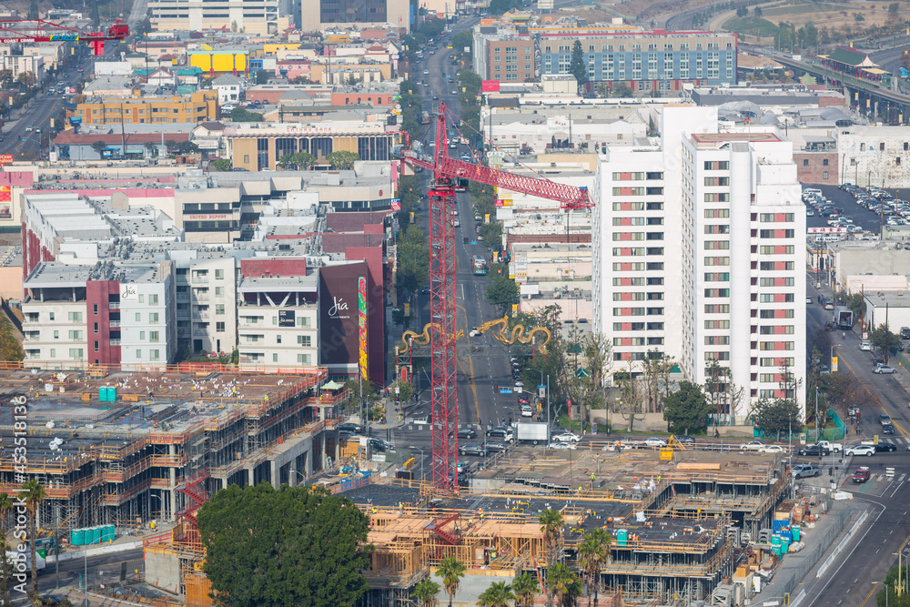 Naklejka premium Construction in China Town, Los Angeles, 2017