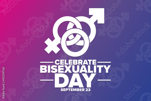 Celebrate Bisexuality Day. September 23. Holiday concept. Template for background, banner, card, poster with text inscription. Vector EPS10 illustration.
