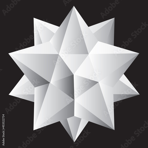 Abstract geometric shape, polyhedron from pyramids