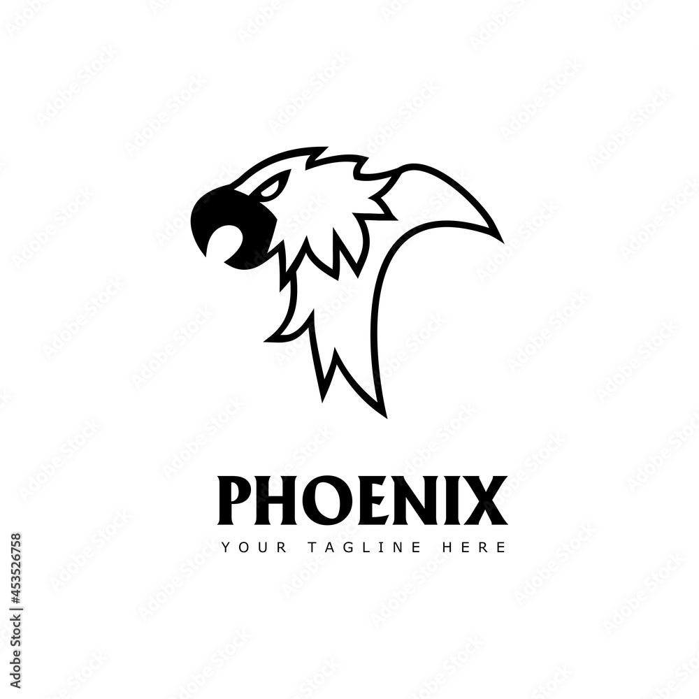 phoenix vector logo. eagle head logo with line style. minimalist and modern logo phoenix vector logo. eagle head logo with line style. minimalist and modern logo