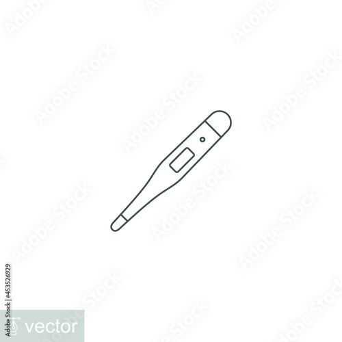 Digital medical thermometer for fever or body check temperature. Glass thermometer for health equipment  fever measuring. icon  temperature. Vector illustration. Design on white background. EPS10