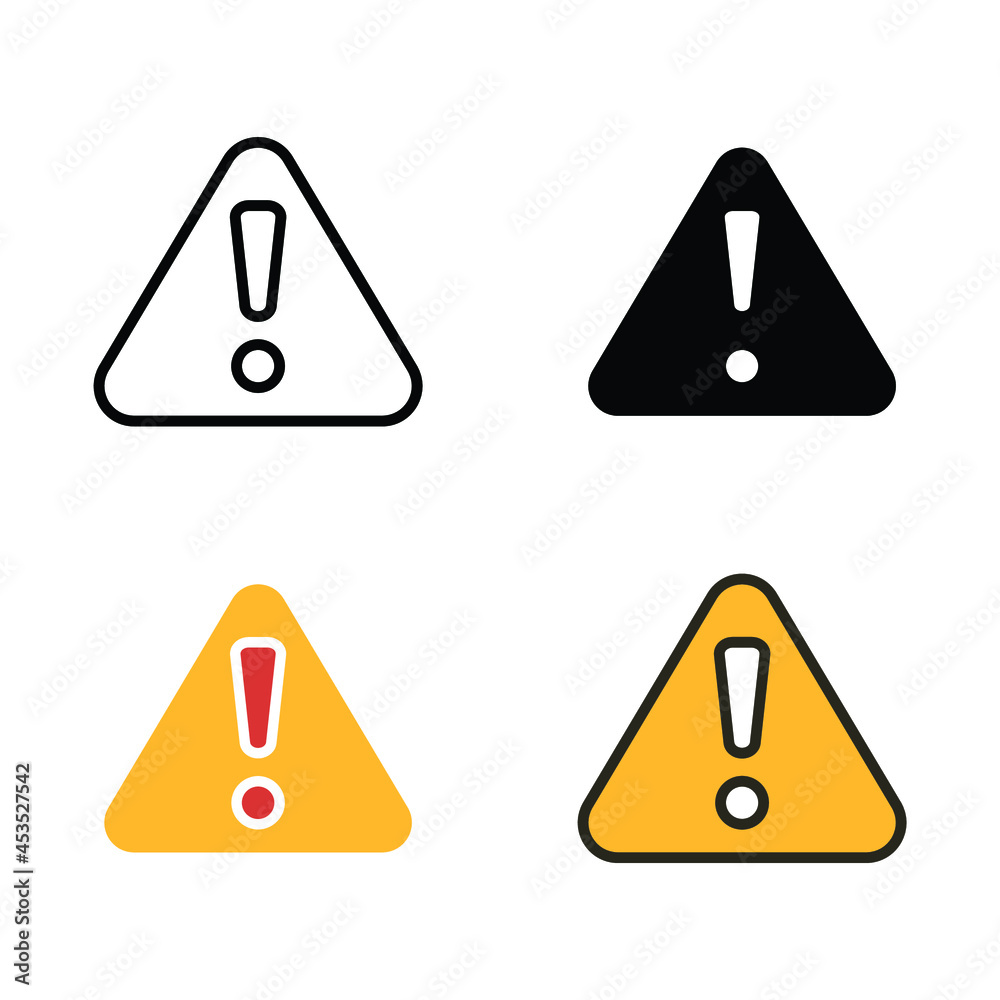 Warning attention sign with exclamation symbol in triangle badge for beware. Web button, Hazard caution. Alerts, exclamation,single, warning icon. Vector illustration Design on white background EPS10 Warning attention sign with exclamation symbol in triangle badge for beware. Web button, Hazard caution. Alerts, exclamation,single, warning icon. Vector illustration Design on white background EPS10
