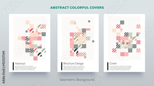 Geometric design covers. Minimal abstract pattern. Aesthetic art prints Minimalistic colorful frame designs.