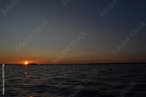 Beautiful sunrise on the lake Svityaz  Svitiaz  Shatsky National Natural Park  Ukraine 