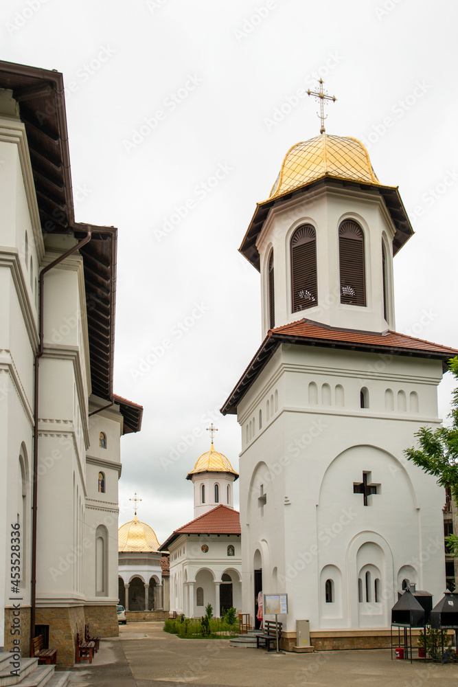 Golden roofs of Romanian Orthodox churches in the city of Timisoara