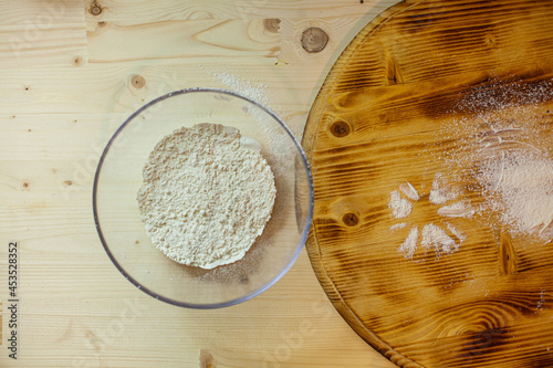 pasta on wooden table