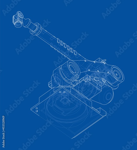 Industrial Robotic Arm. Vector