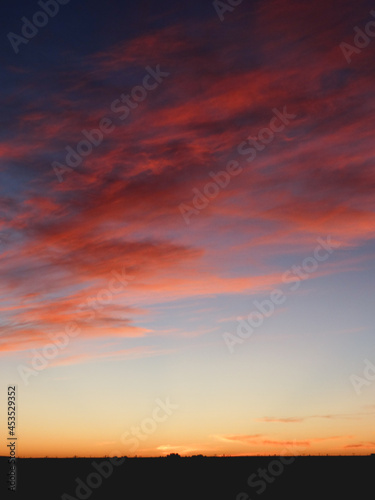 red sunset sky in algeria naama