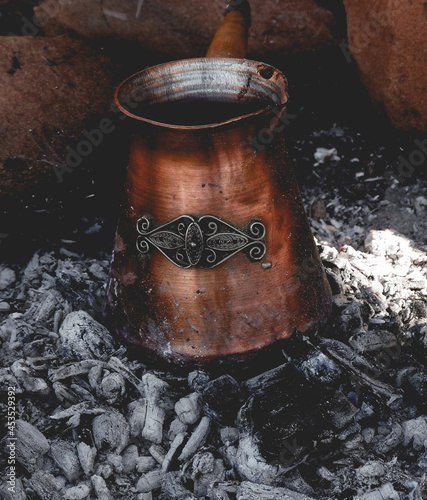 vintage arabic coffee kettle in algeria 