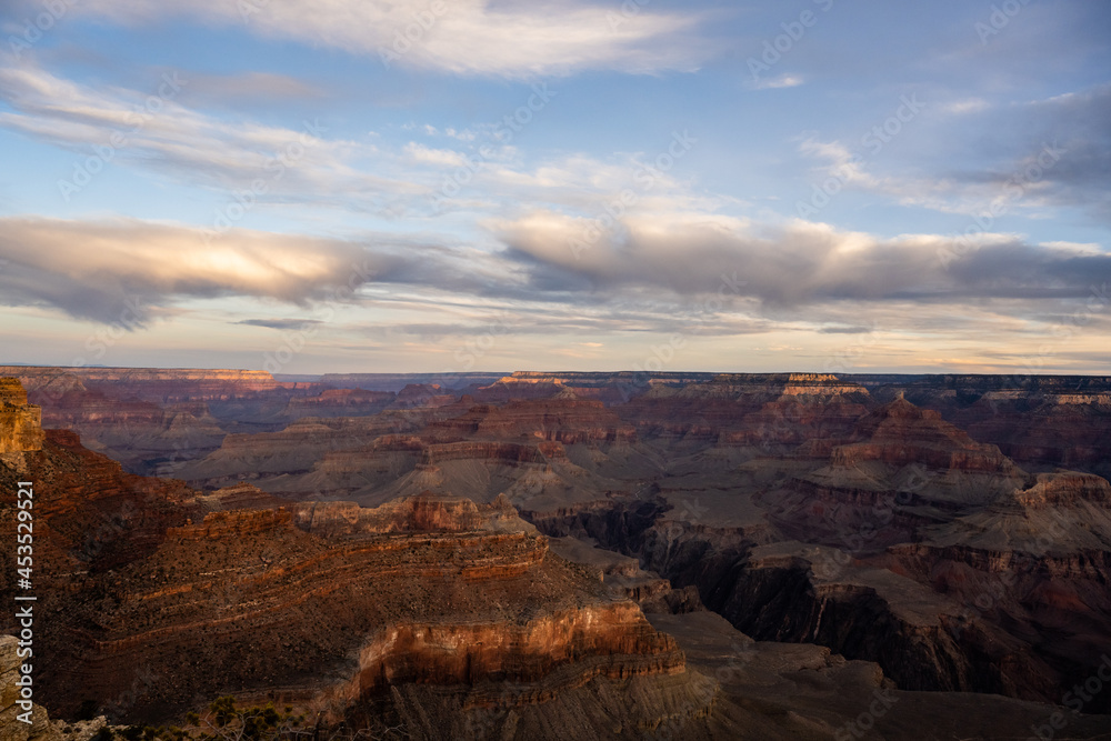 Clouds Waft Over the South rim of the Grand Canyon